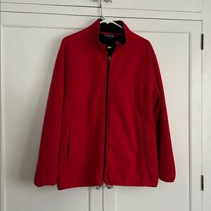 Land’s End Women's Vibrant Red Zip Jacket with interior pockets and full lining